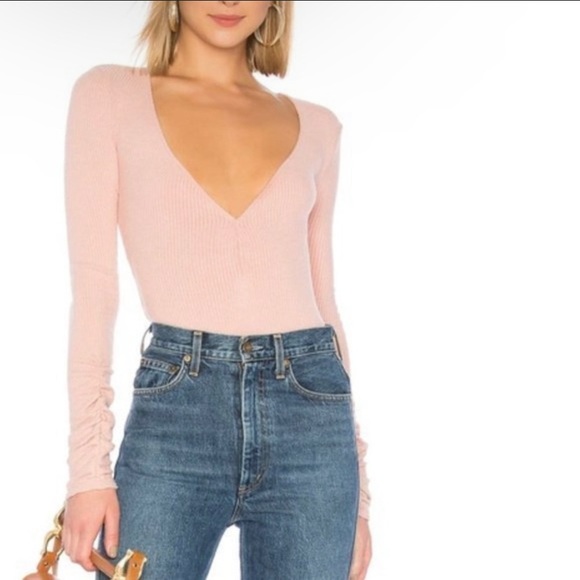 Free people v neck pink bodysuit - Picture 7 of 8
